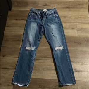 Blue Distressed Women's Jeans